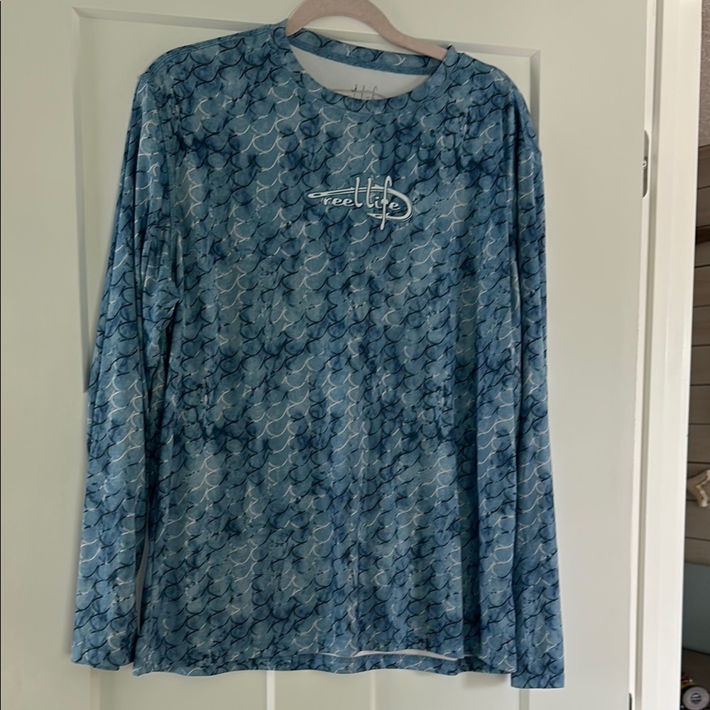 Blue Long Sleeve Fishing or Sun Shirt